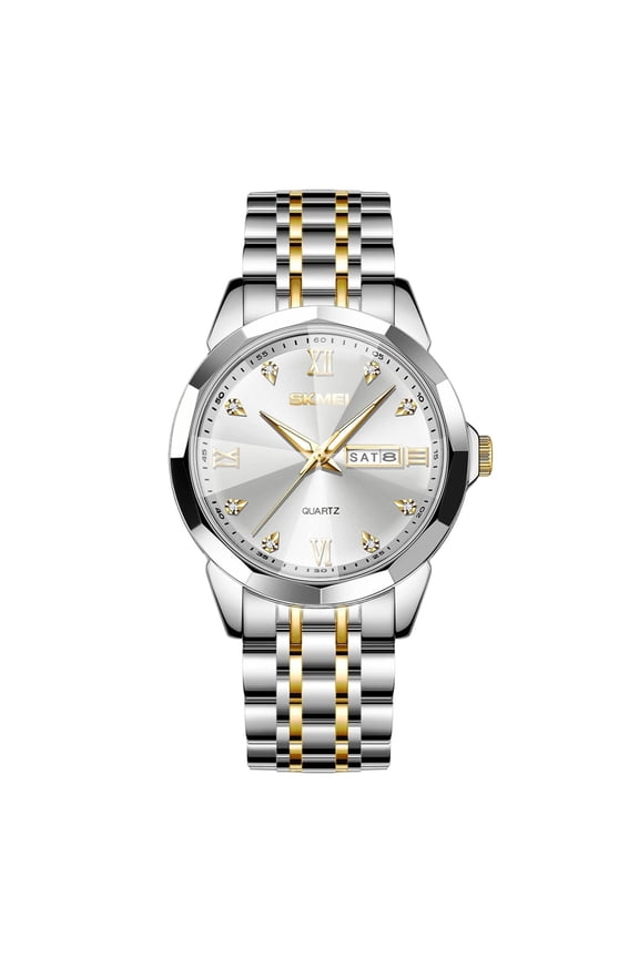 Men's Luminous Stainless Steel Quartz Watch - Waterproof Casual Daily Use Couple Matching Gift Wristwatch