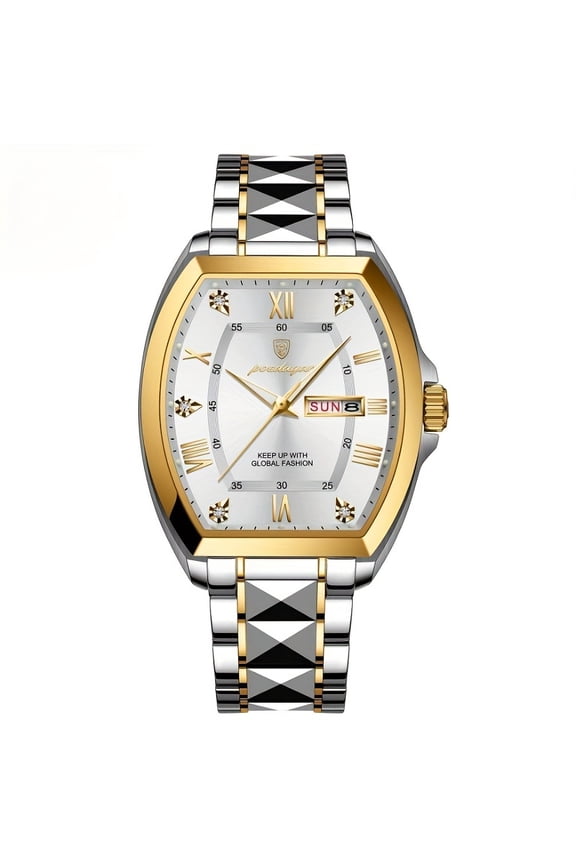 Men's Luminous Wine Barrel Shaped Quartz Wrist Watch, Timepiece for Everyday Wear, Perfect Accessory for Formal Occasions