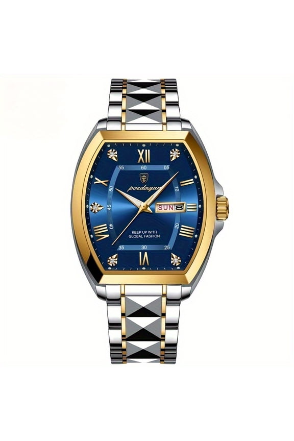 Men's Luminous Wine Barrel Shaped Quartz Wrist Watch, Timepiece for Everyday Wear, Perfect Accessory for Formal Occasions
