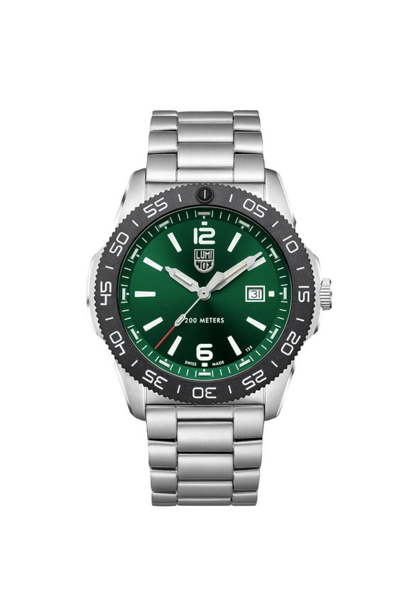 Men's Luminox Pacific Diver Stainless Steel Green Dial Dive Watch XS.3137