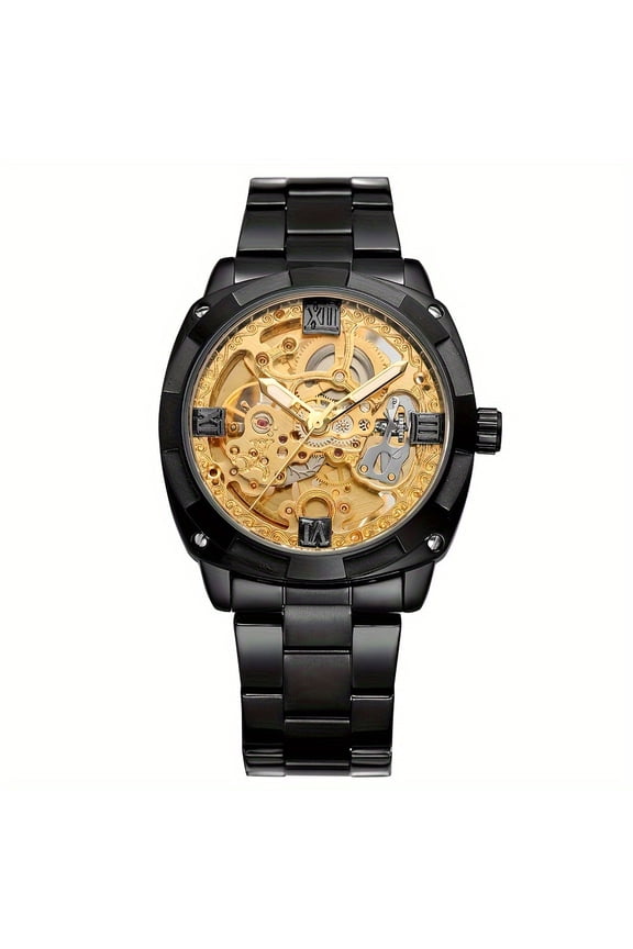 Men's Luxury Automatic Mechanical Watch - Stainless Steel, Waterproof, Hollow Tourbillon, Daily Wear, Fashionable Timepiece for Him