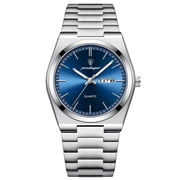 Mens Luxury Business Watch Waterproof Glow-in-The Dark Date Week Stainless Steel Mens Watch Casual Quartz Mens Watch Men