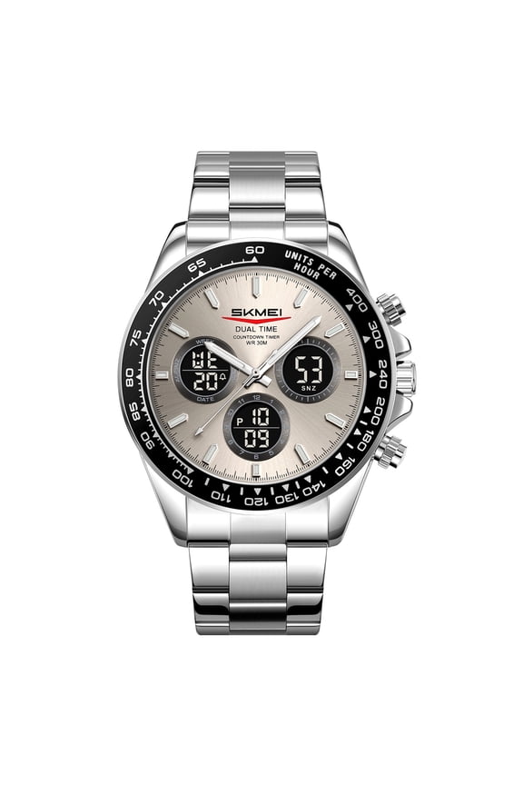 Men's Luxury Dual Display Watch - Luminous Waterproof Analog Quartz Digital Wristwatch