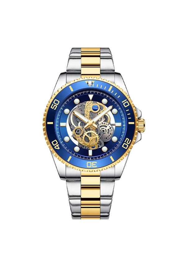 Men's Luxury Hollow Skeleton Watch Retro Gorgeous Gear Carving Design  Stainless Steel Band Quartz Wristwatch Not Mechanical Watches
