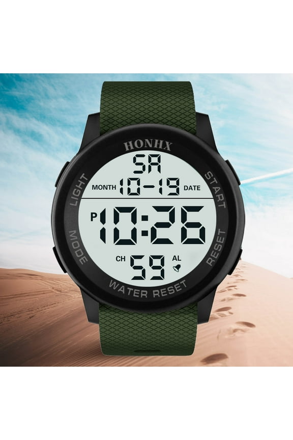 Men's Luxury Military Waterproof Watch with Analog-Digital Display and LED Backlight
