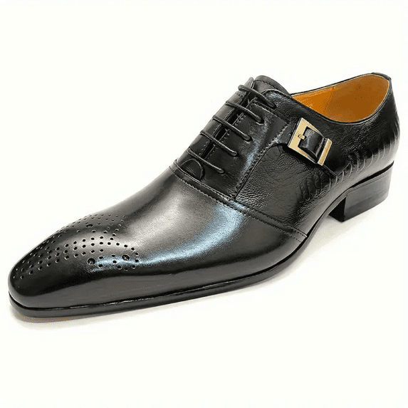 Men's Luxury Oxford Dress Shoes Vintage Style with Metal Buckle Perfect for Weddings Business Parties
