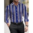 thumbnail image 1 of Men's Luxury Shirts Slim Fit Long Sleeves Casual Button Down Dress Shirts Blue 3XL, 1 of 6