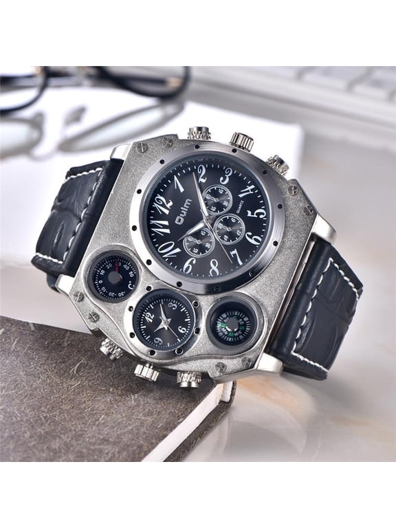 Men's Luxury Sport Watch with Large Dial, Compass, and Quartz Movement - Perfect for Outdoor Sports Enthusiasts