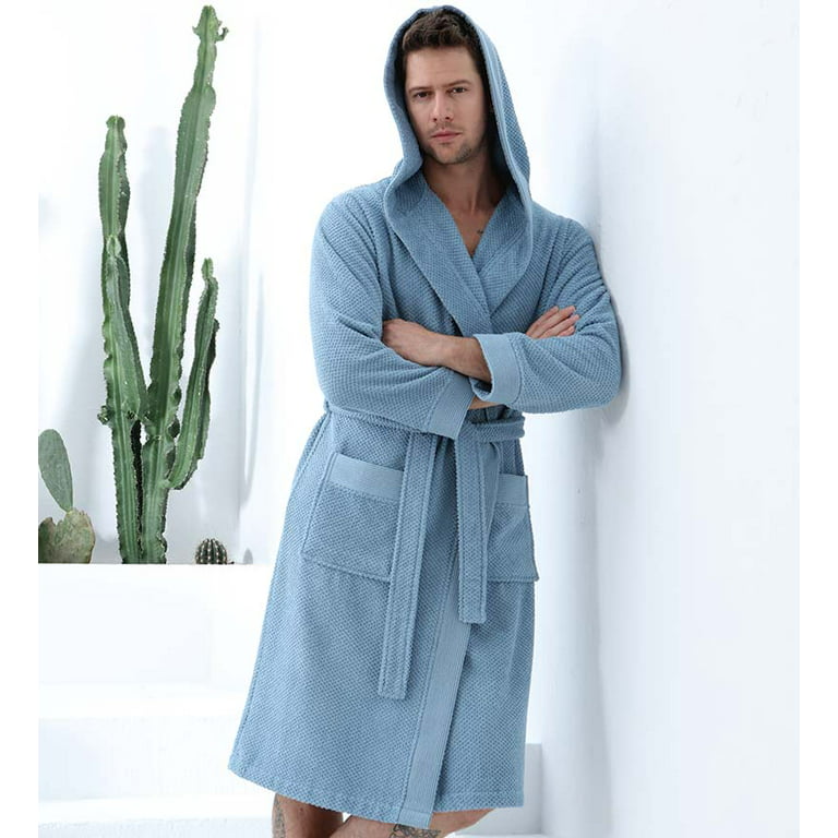 Men\'s Luxury Turkish Cotton Terry Cloth Robe with Hood