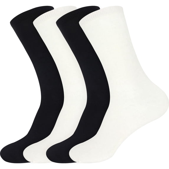 BambooMN Men's Rayon from Bamboo Casual Dress Crew Socks - Assortment 93 - 4 Pairs