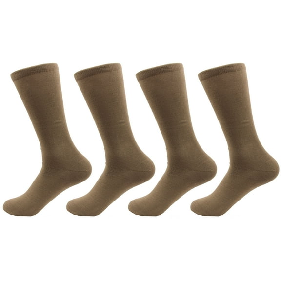 Men's M/L Rayon from Bamboo Fiber Socks - Taupe - 4prs, Size 6-10