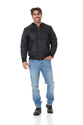 Men's MA-1 Flight Bomber Pilot Jacket-MA1-Blk-XXL