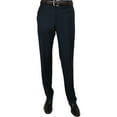 thumbnail image 1 of Men's MANTONI Flat Front Pants 100% Wool Super 140's Classic Fit 40901 Navy Blue, 1 of 7