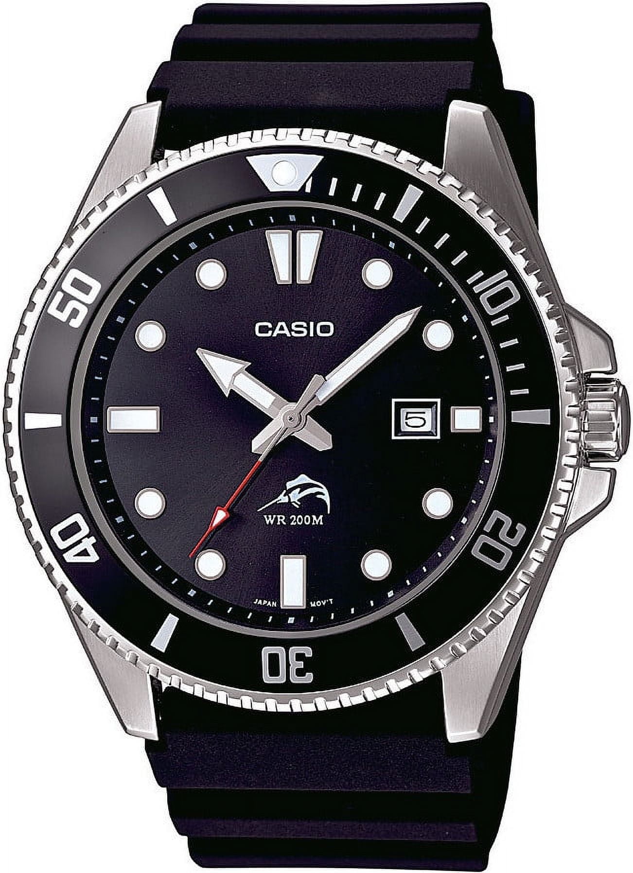 Men's MDV106-1AV Stainless Steel Dive Watch with Black Resin Band