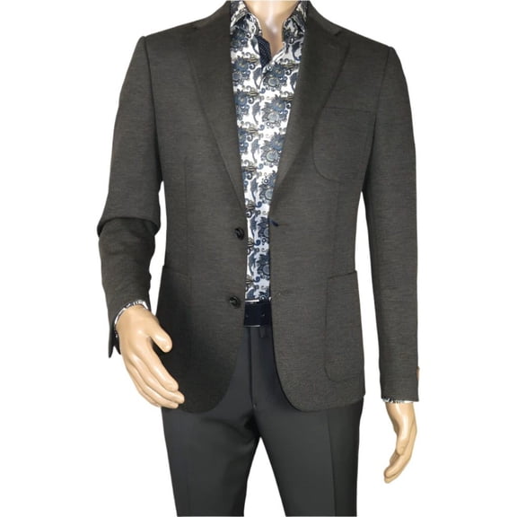 Men's MONO Turkey Casual Dress Jacket Patch Pockets Thick Cotton 1557-03 Charcoal