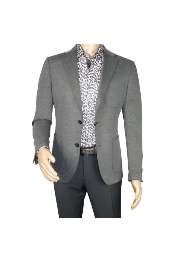 Men's MONO Turkey Casual Dress Jacket Patch Pockets Thick Cotton 1557-04 Gray