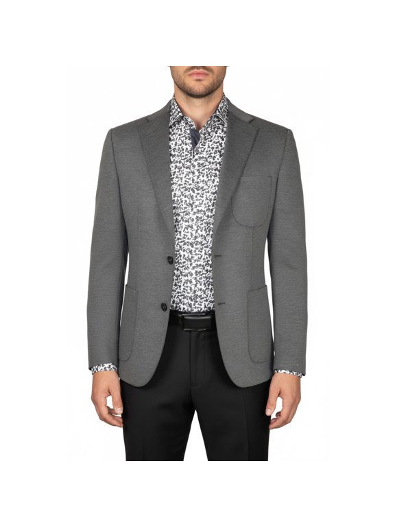 Men's MONO Turkey Casual Dress Jacket Patch Pockets Thick Cotton 1557-04 Gray