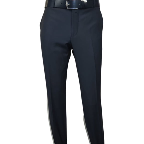 Men's MONO Turkey Slacks 100% Wool Plain Front Regular Fit 2501-02 Navy Blue