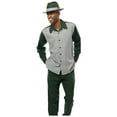 thumbnail image 1 of Men's MONTIQUE Two Piece Set Walking Leisure Suit 2367 Green Checkers, 1 of 8