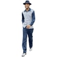 thumbnail image 1 of Men's MONTIQUE Two Piece Set Walking Leisure Suit 2367 Navy Checkers, 1 of 1
