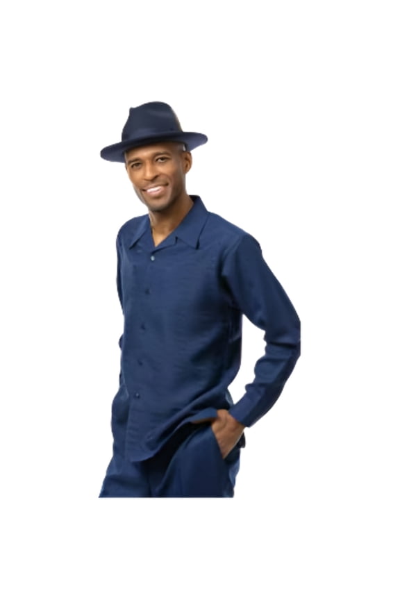 Men's MONTIQUE Two Piece Set Walking Leisure Suit 2391 Navy Tone on Tone