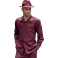 thumbnail image 1 of Men's MONTIQUE Two Piece Set Walking Leisure Suit 2391 Wine Tone on Tone, 1 of 9