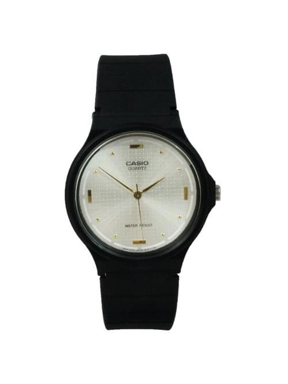 Men's MQ-76-7A1 Core Black Resin Quartz Watch with White Dial