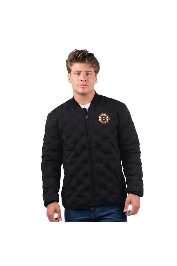 Men's MSX by Michael Strahan Black Boston Bruins Persistence Quilted Full-Zip Jacket