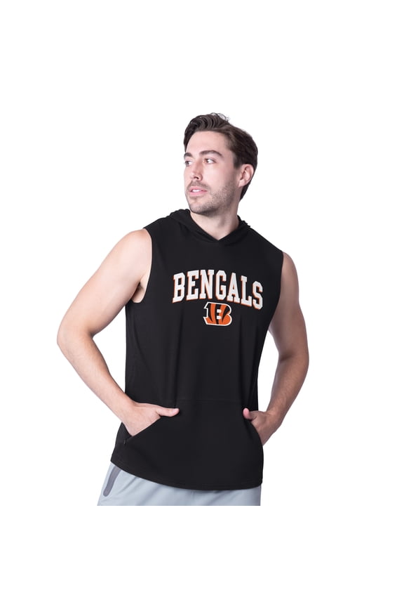 Men's MSX by Michael Strahan Black Cincinnati Bengals Action Sleeveless Pullover Hoodie