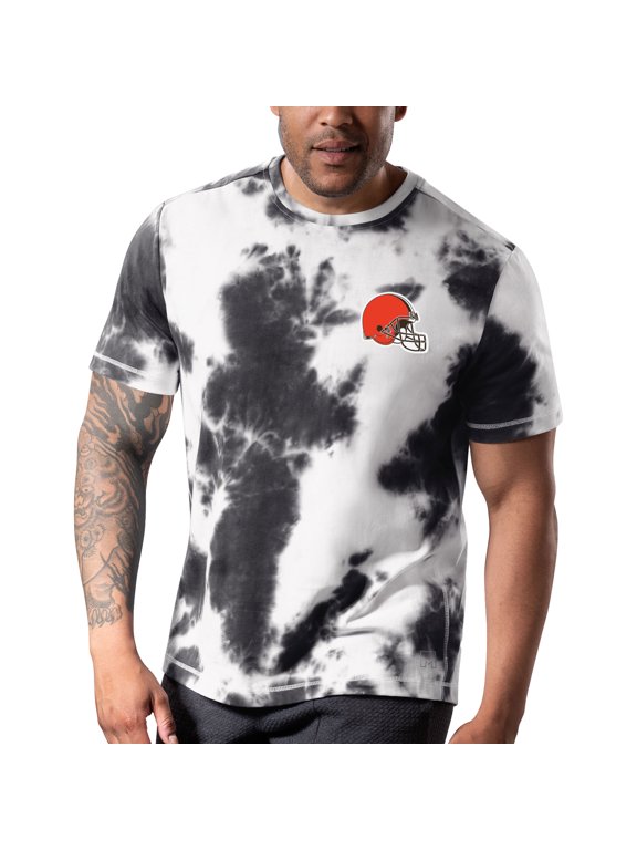 Men's MSX by Michael Strahan Black Cleveland Browns Freestyle Tie-Dye T-Shirt