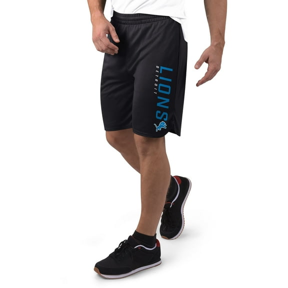 Men's MSX by Michael Strahan Black Detroit Lions Mesh Shorts