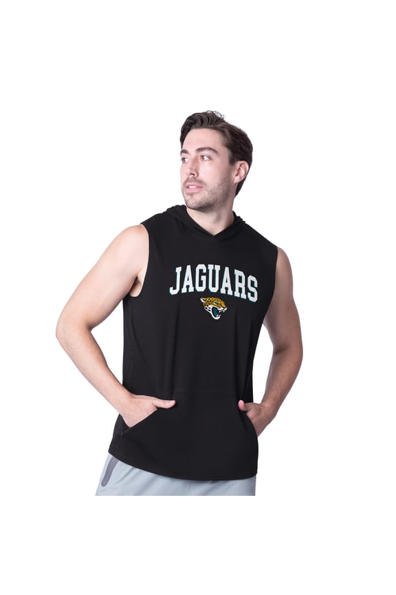 Men's MSX by Michael Strahan Black Jacksonville Jaguars Action Sleeveless Pullover Hoodie