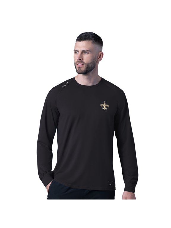 Men's MSX by Michael Strahan Black New Orleans Saints Forward Long-Sleeve T-Shirt