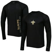Men's MSX by Michael Strahan Black New Orleans Saints Interval Long Sleeve Raglan T-Shirt