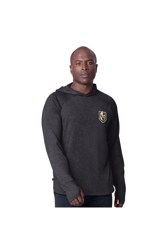 Men's MSX by Michael Strahan Black Vegas Golden Knights Fast Track Raglan Long Sleeve Hoodie T-Shirt