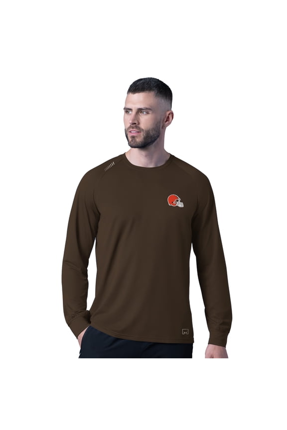 Men's MSX by Michael Strahan  Brown Cleveland Browns Forward Long-Sleeve T-Shirt