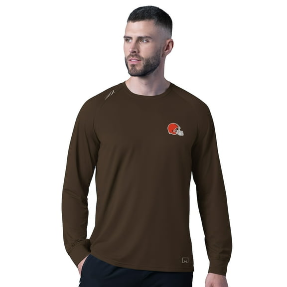 Men's MSX by Michael Strahan Brown Cleveland Browns Forward Long-Sleeve T-Shirt