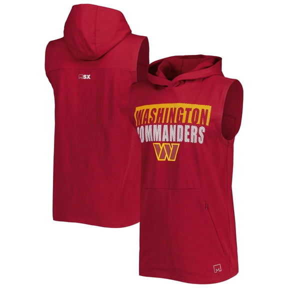 Men's MSX by Michael Strahan Burgundy Washington Commanders Relay Sleeveless Pullover Hoodie