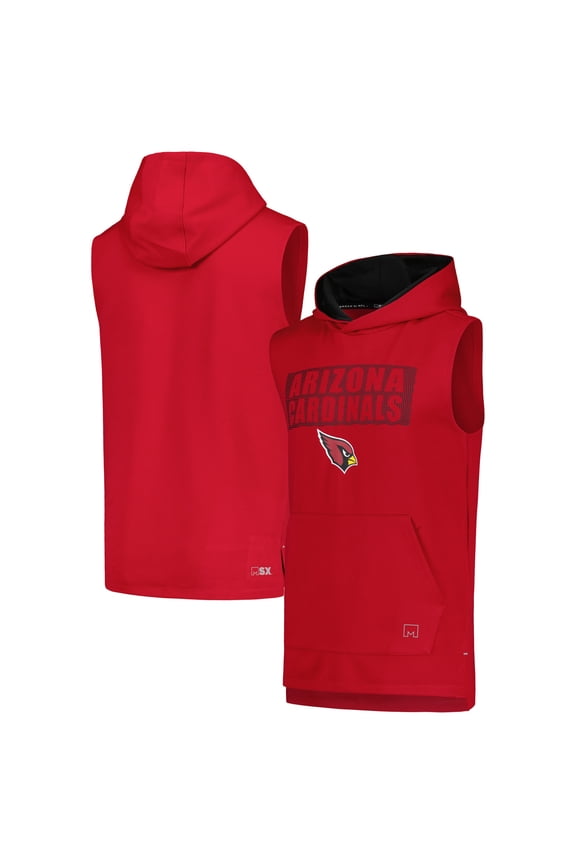 Men's MSX by Michael Strahan Cardinal Arizona Cardinals Marathon Sleeveless Pullover Hoodie