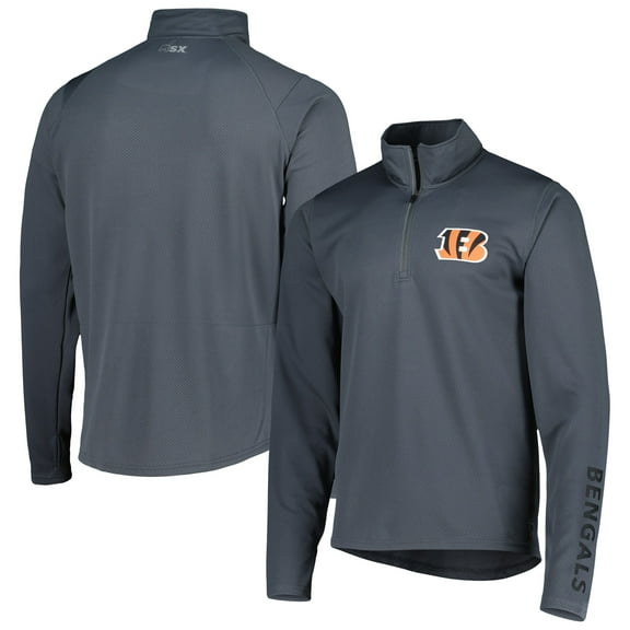 Men's MSX by Michael Strahan Charcoal Cincinnati Bengals Half-Zip Pullover