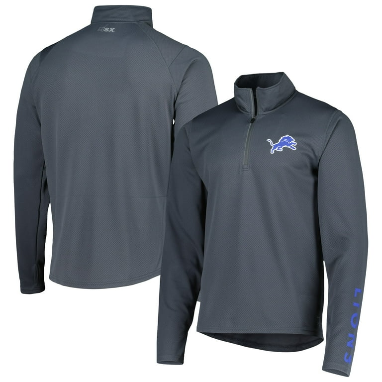 Men's MSX by Michael Strahan Charcoal Detroit Lions Half-Zip