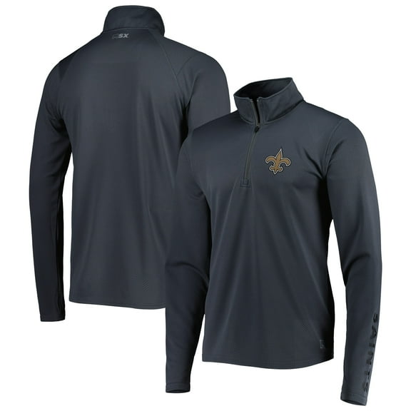 Men's MSX by Michael Strahan Charcoal New Orleans Saints Half-Zip Pullover