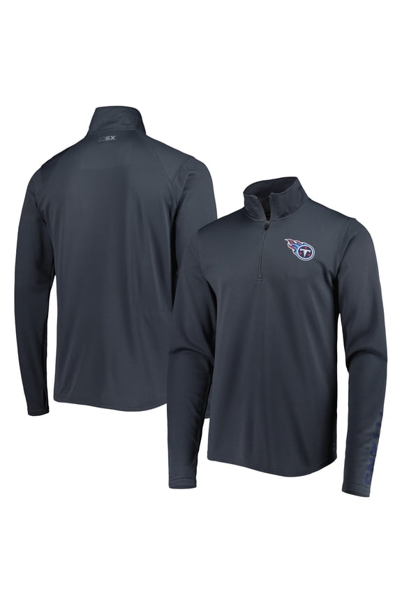 Men's MSX by Michael Strahan Charcoal Tennessee Titans Half-Zip Pullover