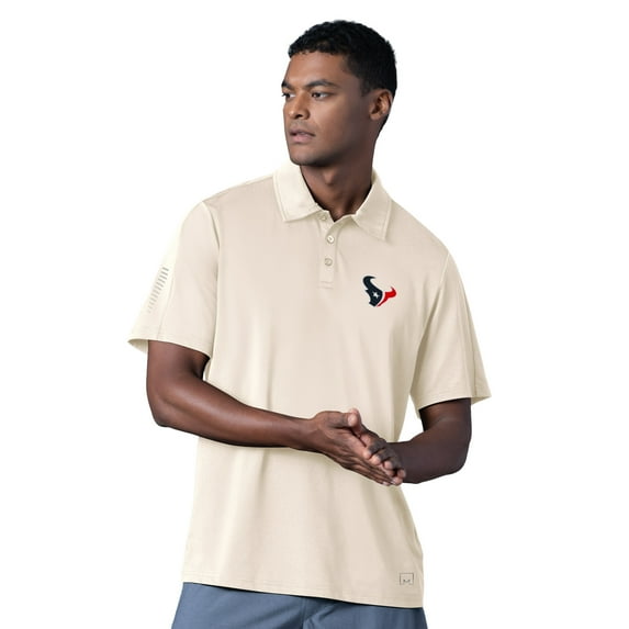 Men's MSX by Michael Strahan Cream Houston Texans Tournament Polo