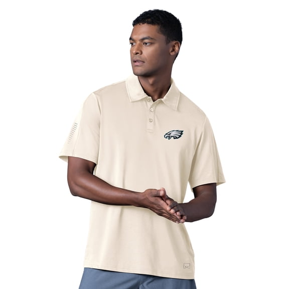 Men's MSX by Michael Strahan Cream Philadelphia Eagles Tournament Polo