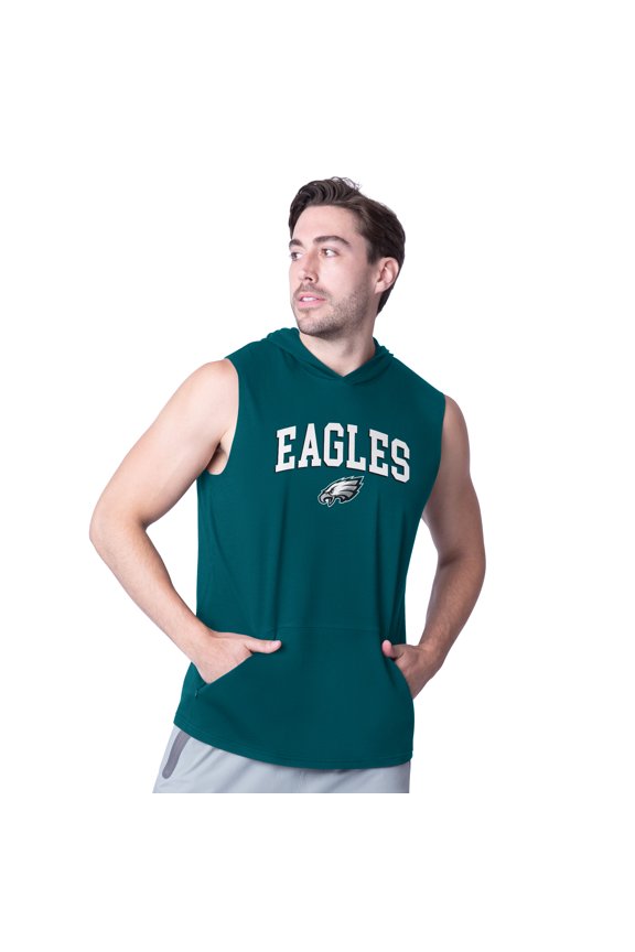 Men's MSX by Michael Strahan Midnight Green Philadelphia Eagles Action Sleeveless Pullover Hoodie