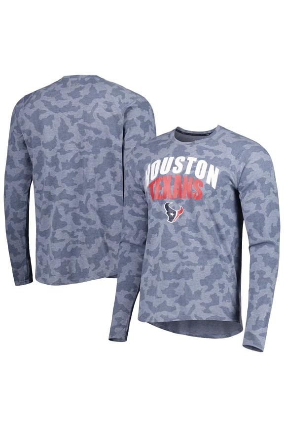Men's MSX by Michael Strahan Navy Houston Texans Performance Camo Long Sleeve T-Shirt