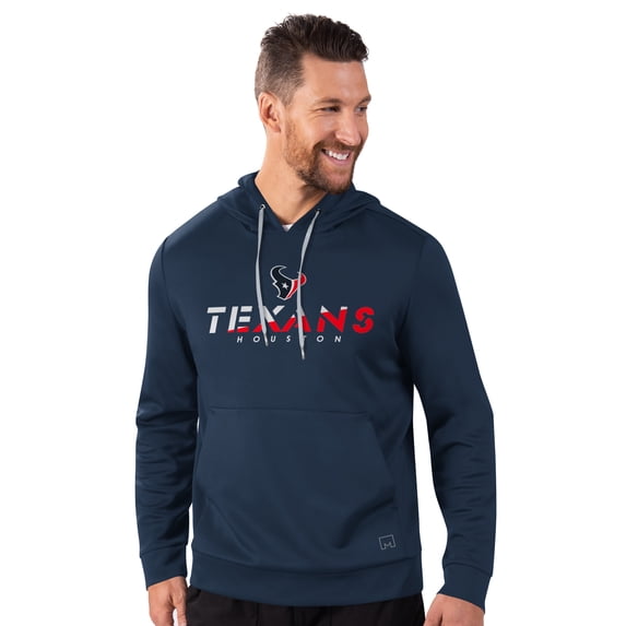 Men's-MSX by Michael Strahan Navy Houston Texans Performance Pullover Hoodie