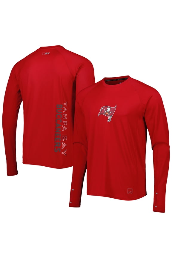 Men's MSX by Michael Strahan Red Tampa Bay Buccaneers Interval Long Sleeve Raglan T-Shirt