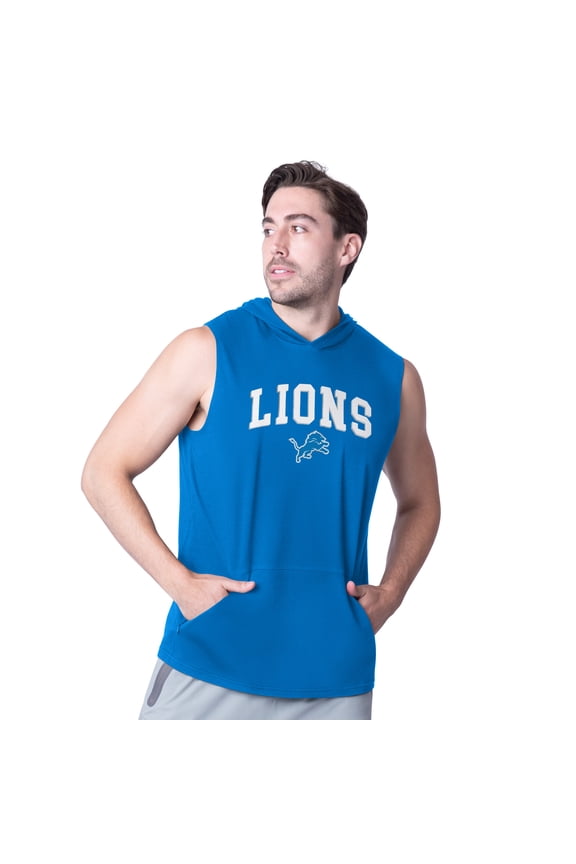 Men's MSX by Michael Strahan Royal Detroit Lions Action Sleeveless Pullover Hoodie